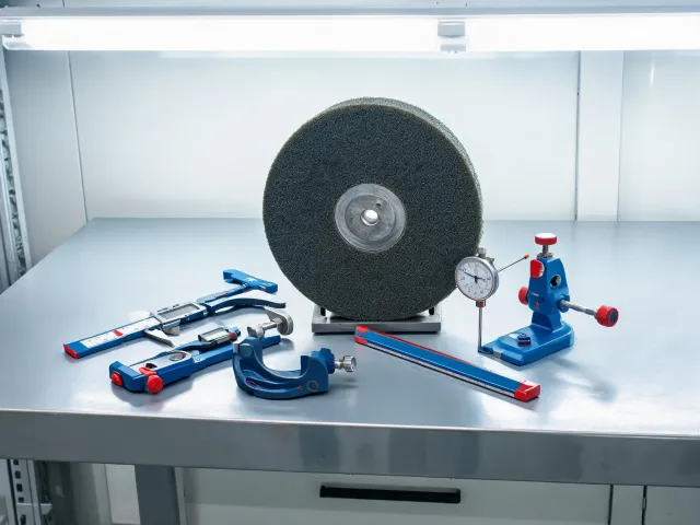 Abrasive wheel inspection bench